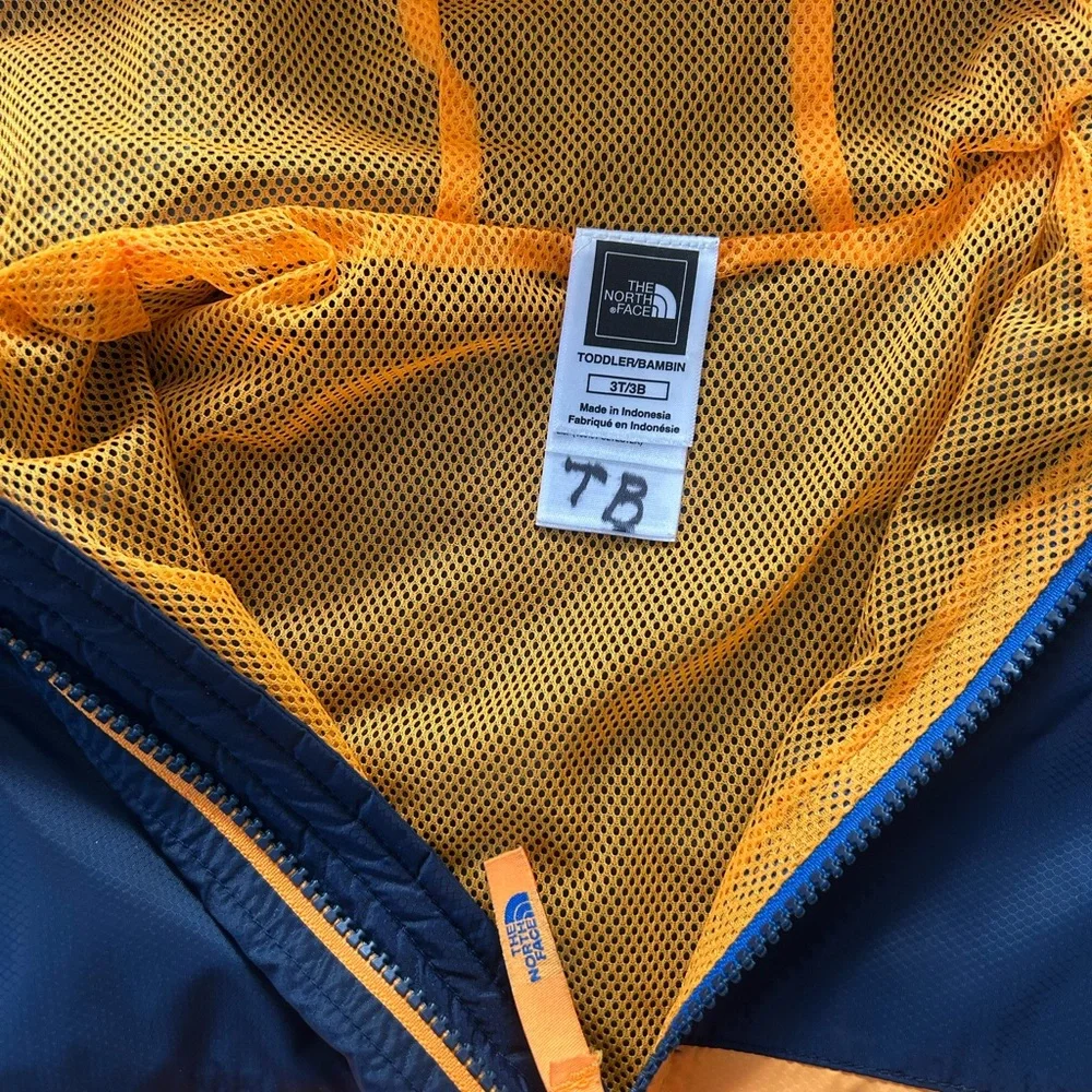 The North Face Dark Blue and Bright Orange Hooded Jacket - Picture 3 of 6